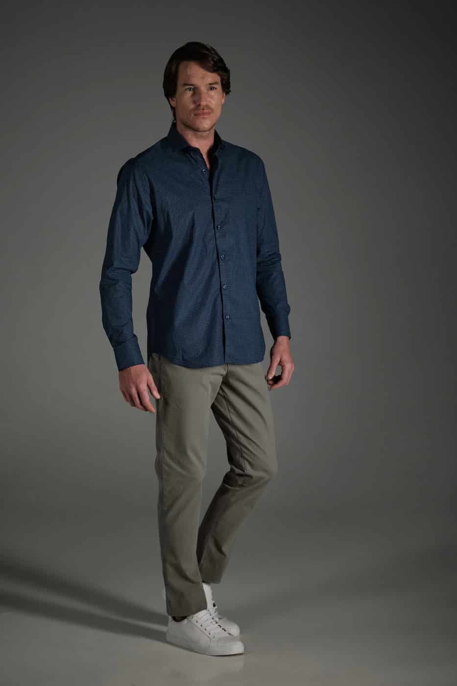 Pantalón Chino Slim Dril Gris Oscuro - miniatura 2