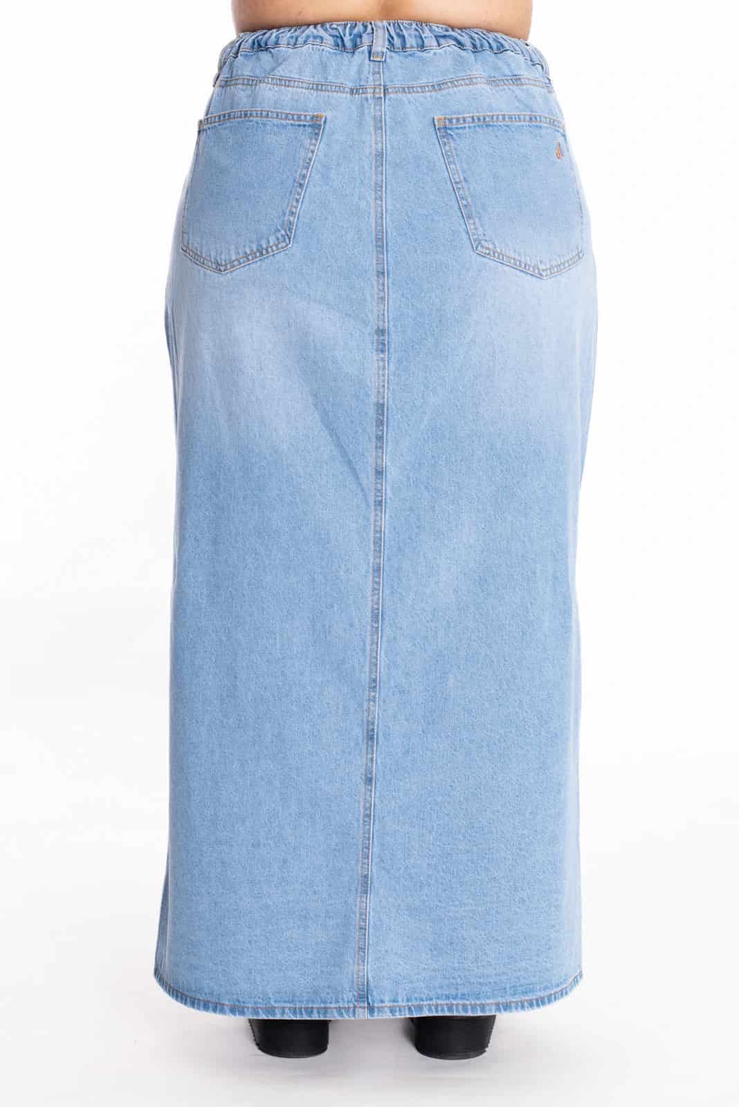 Falda Larga Denim Azul Claro 437 - miniatura 5