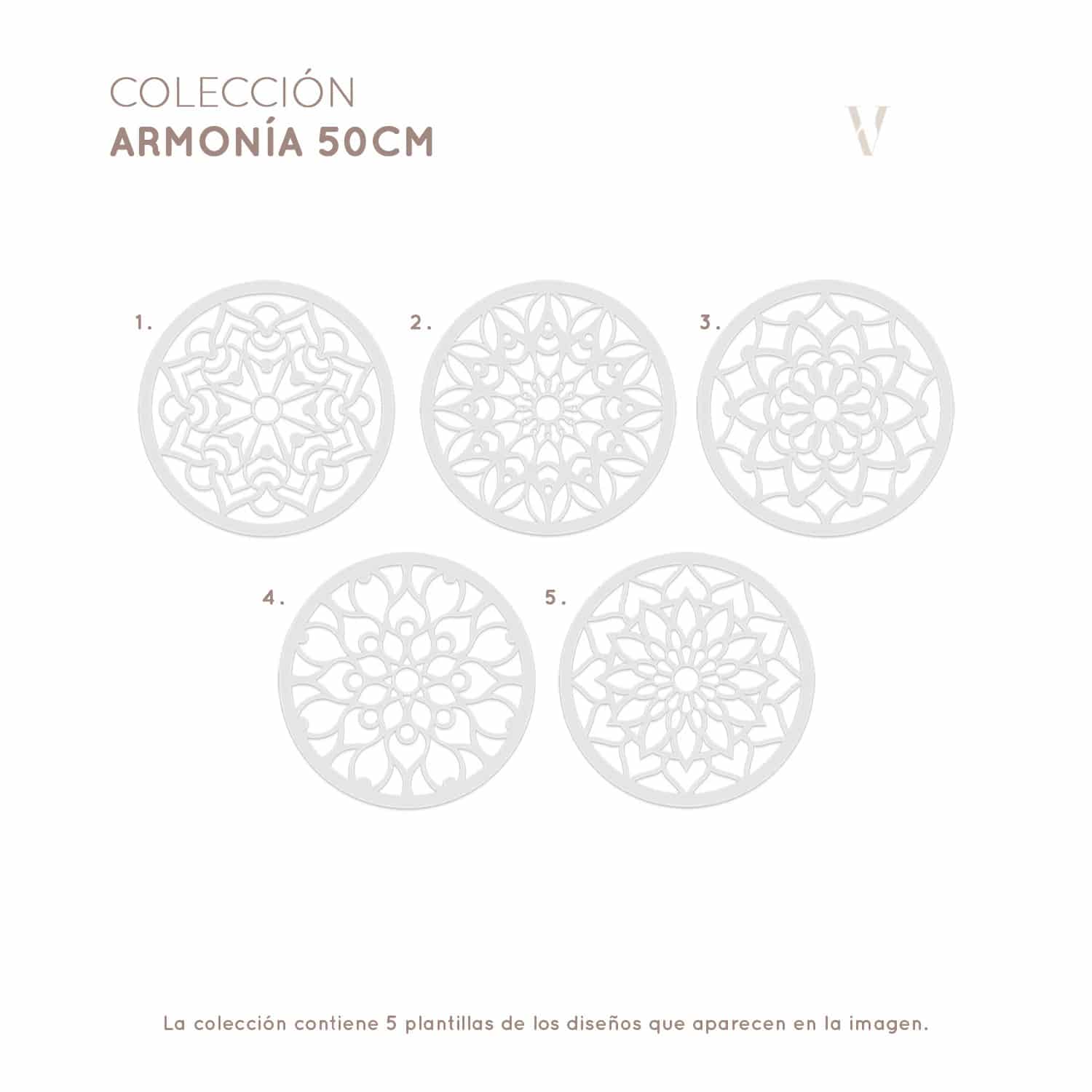 Plantillas para pintar, Vamarú Stencils, Colección Armonía 25cm y 48cm, 5und - miniatura 2