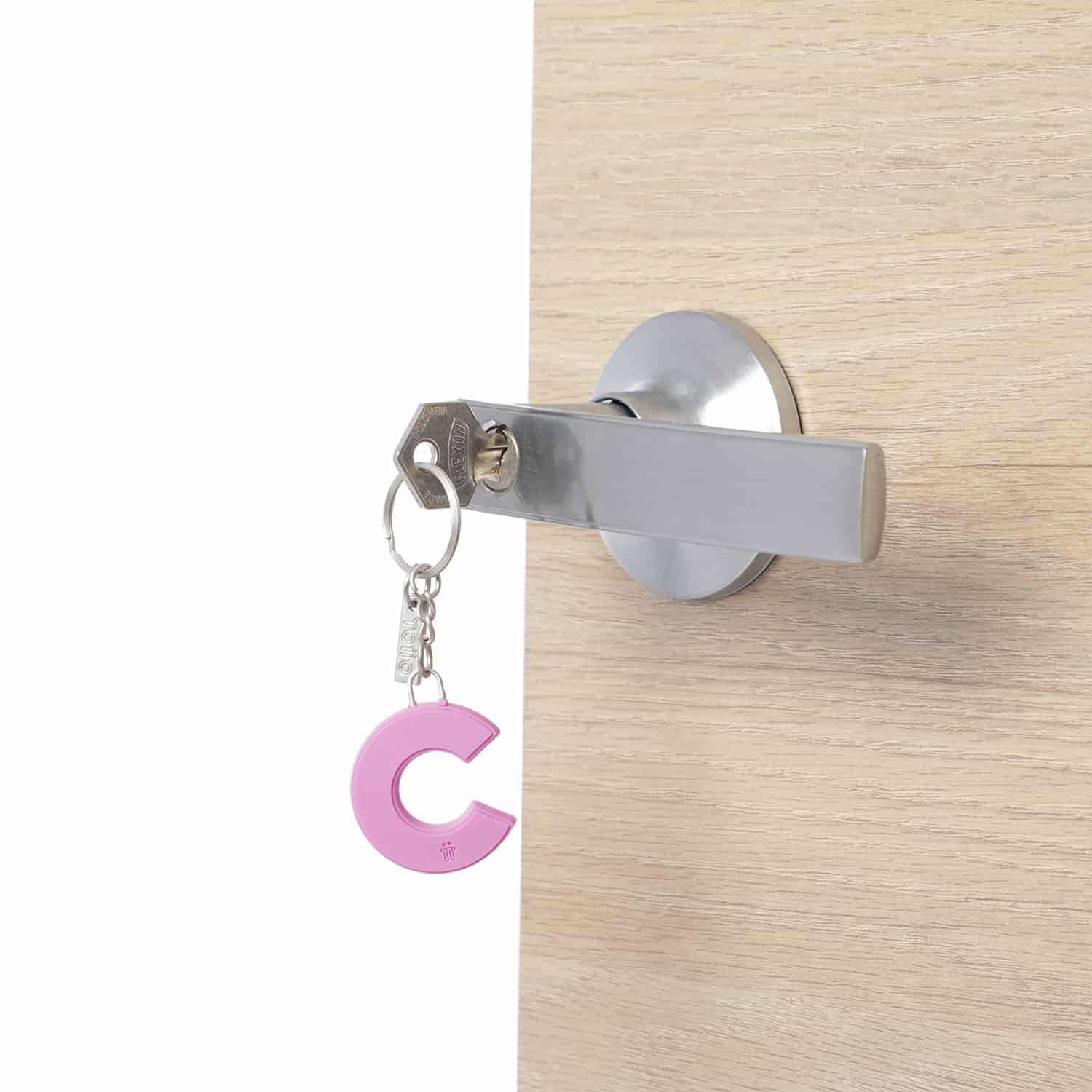 Llavero de Moda Abc en goma color Rosado - miniatura 3