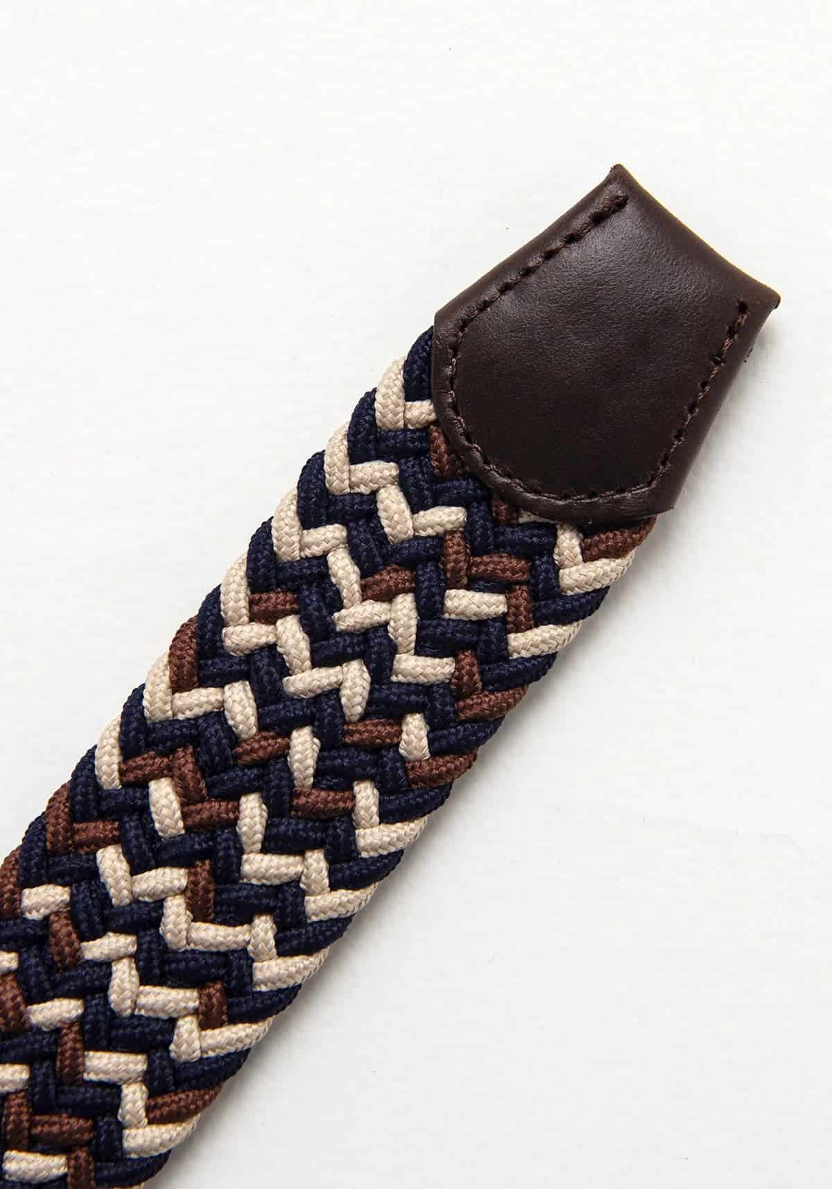 Cinturón Trenzado Elástico Kaki - Chocolate - Azul - miniatura 3