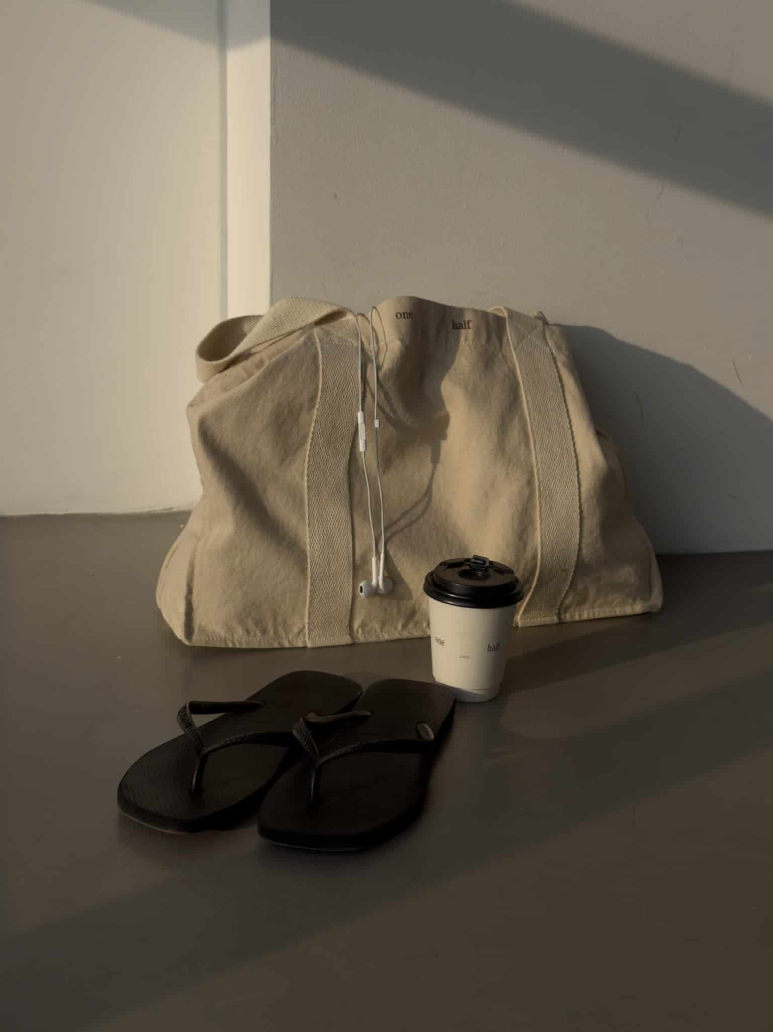 CONTRAST DENIM TOTE BAG - NATURAL - miniatura 3