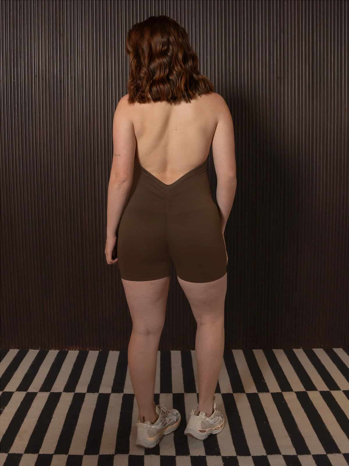 Rose enterizo seamless corto cafe - miniatura 3