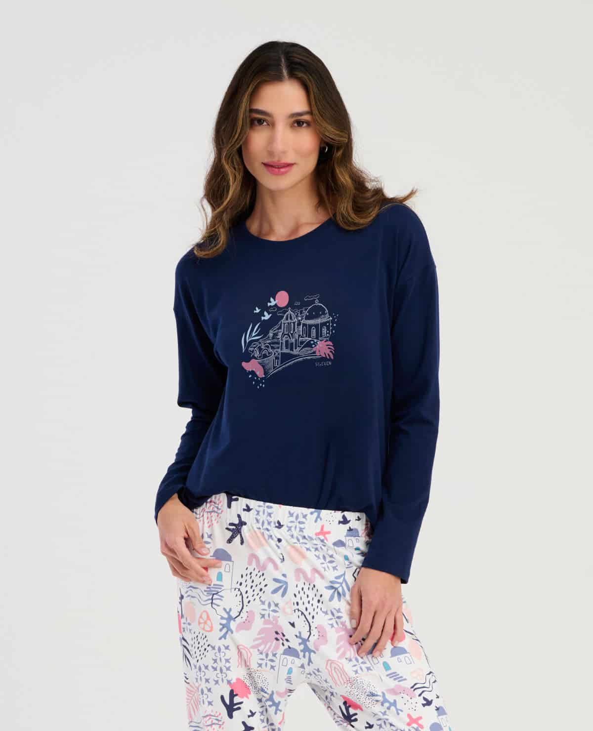 Pijama de Pantalón | Camiseta Manga Larga - miniatura 1