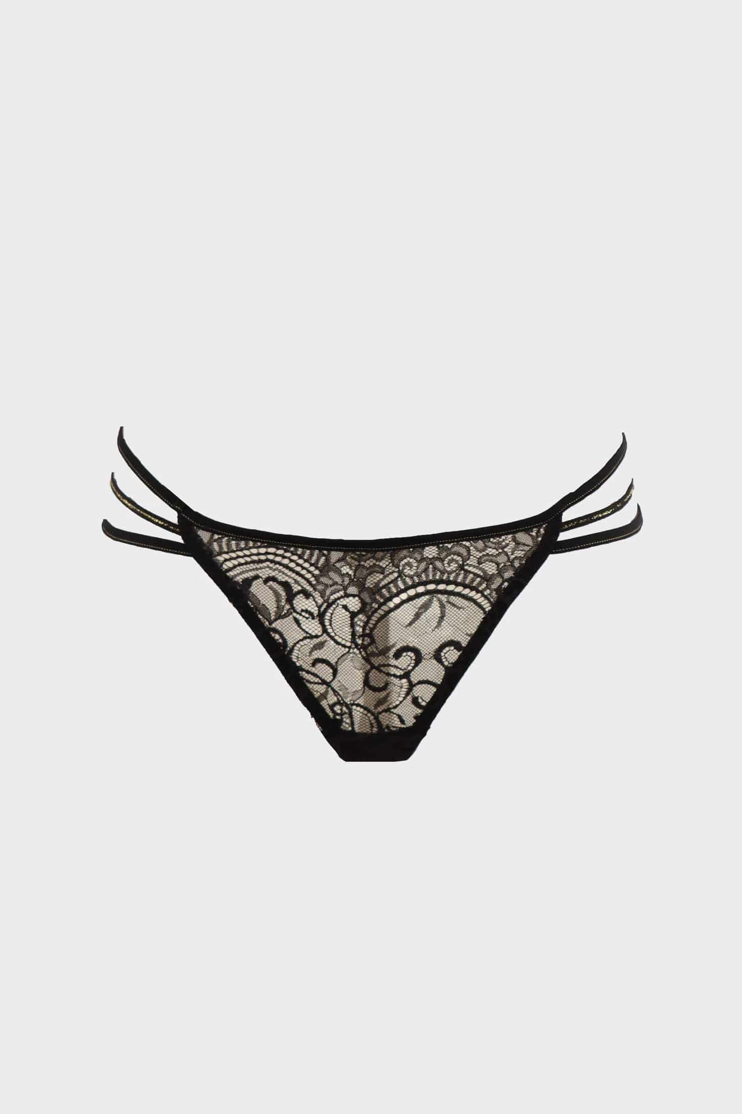 BRASILERA HILO ELLIPSE CON ENCAJE SEXY TOTAL COMODIDAD BOREAL NEGRO - miniatura 3