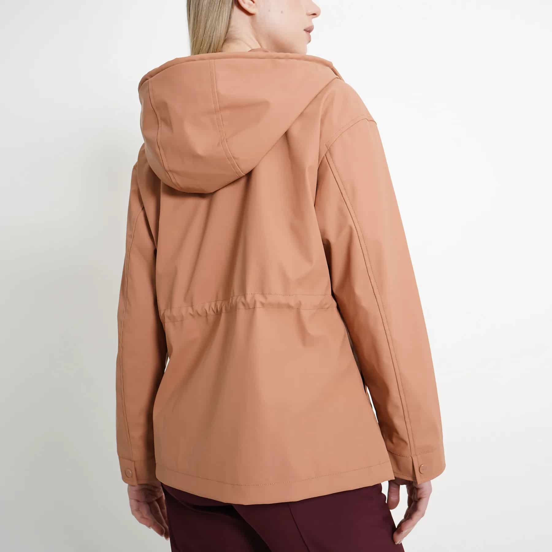 Chaqueta raincoat impermeable con capucha y ajuste en cintura - miniatura 6