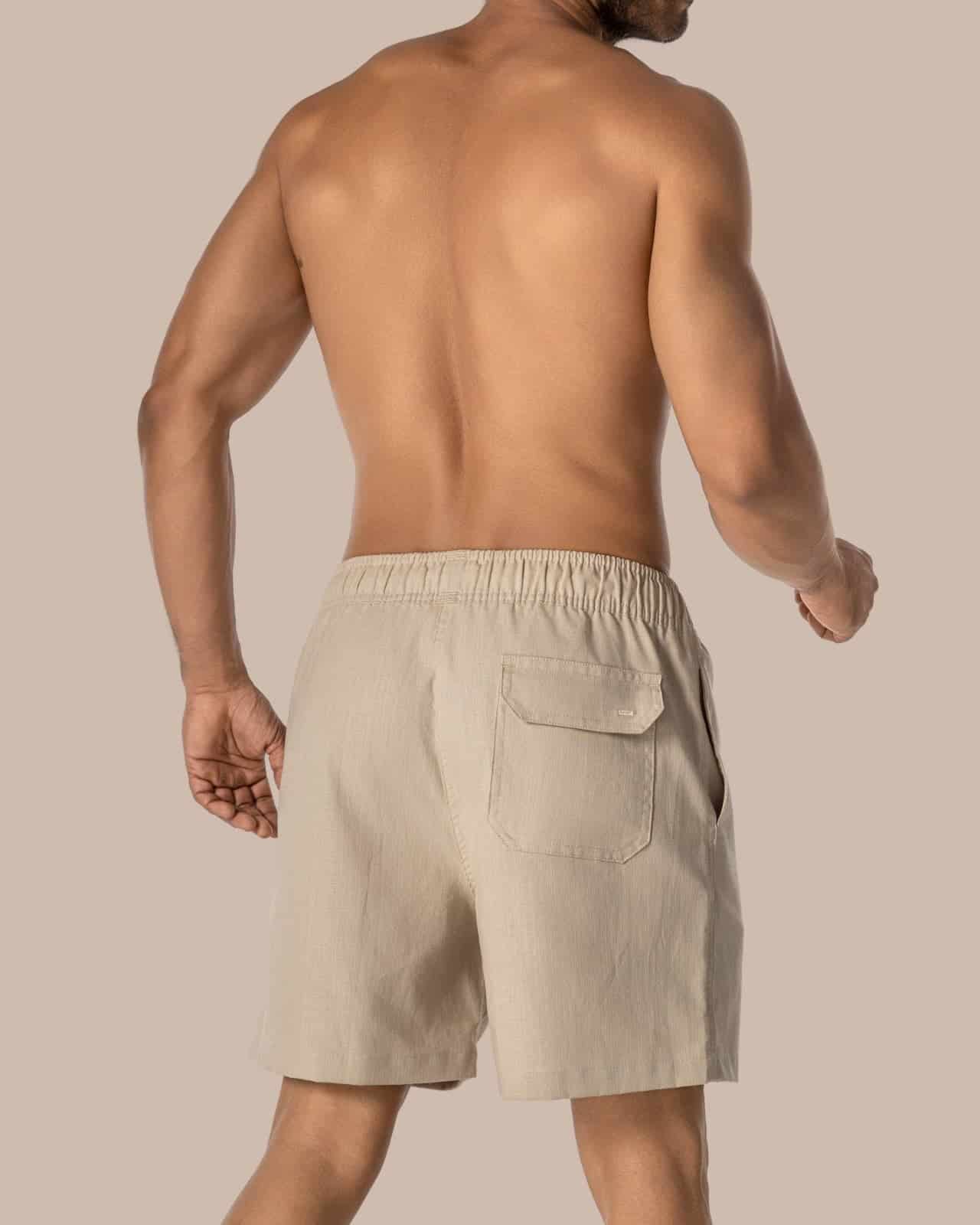 Bermuda Casual Algodón Beige X2 - miniatura 3