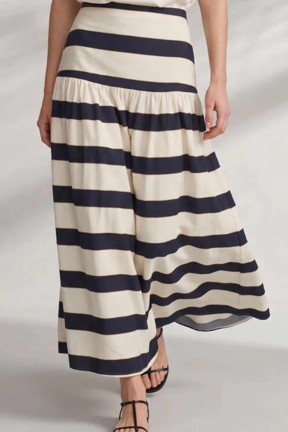 Falda andalucia ivory  navy - miniatura 1