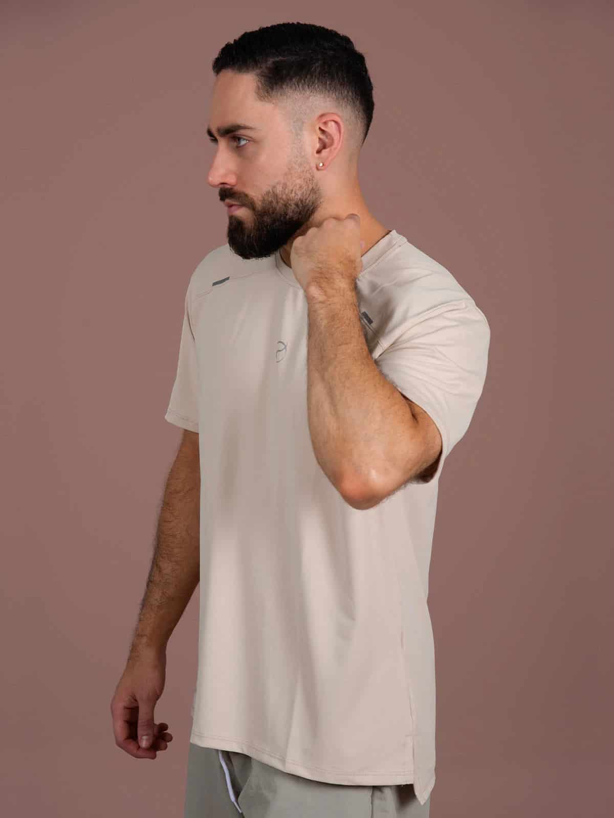 Camiseta tec hombre beige claro - miniatura 2