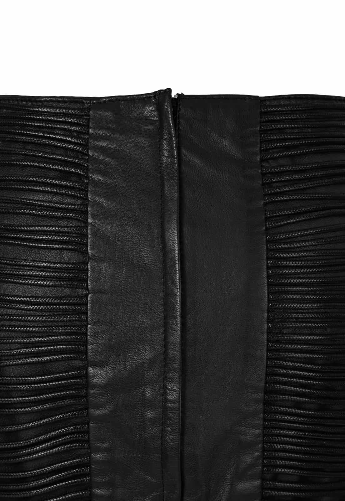 LEATHER SNAKE-LIKE CORD SKIRT - miniatura 5