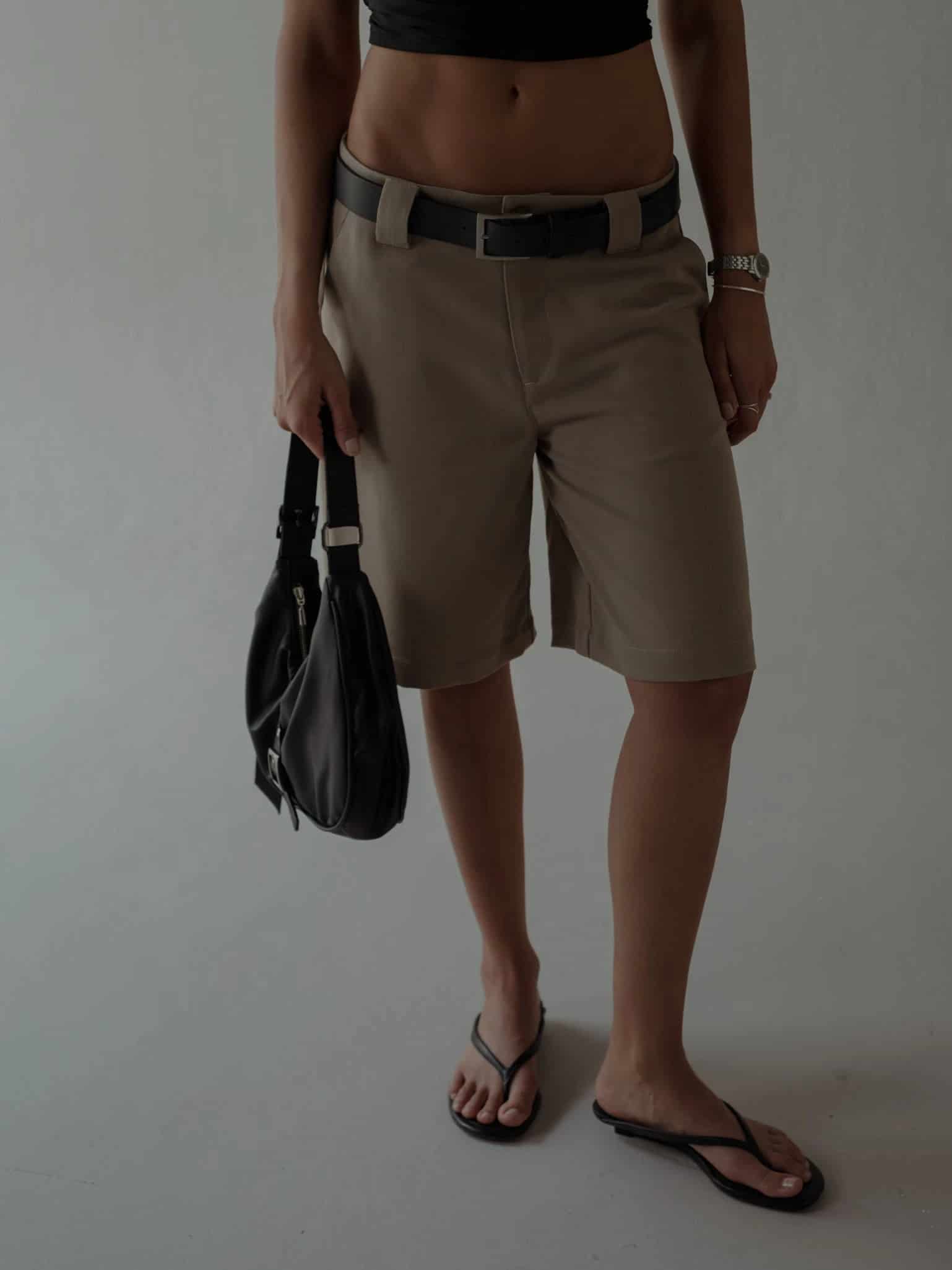 LONG CLASSIC SHORTS - TAUPE - miniatura 4