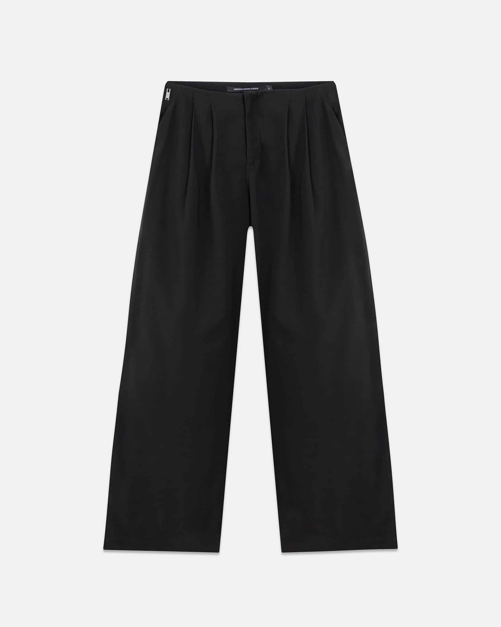 W Line Basic Wide Trousers Black - miniatura 1