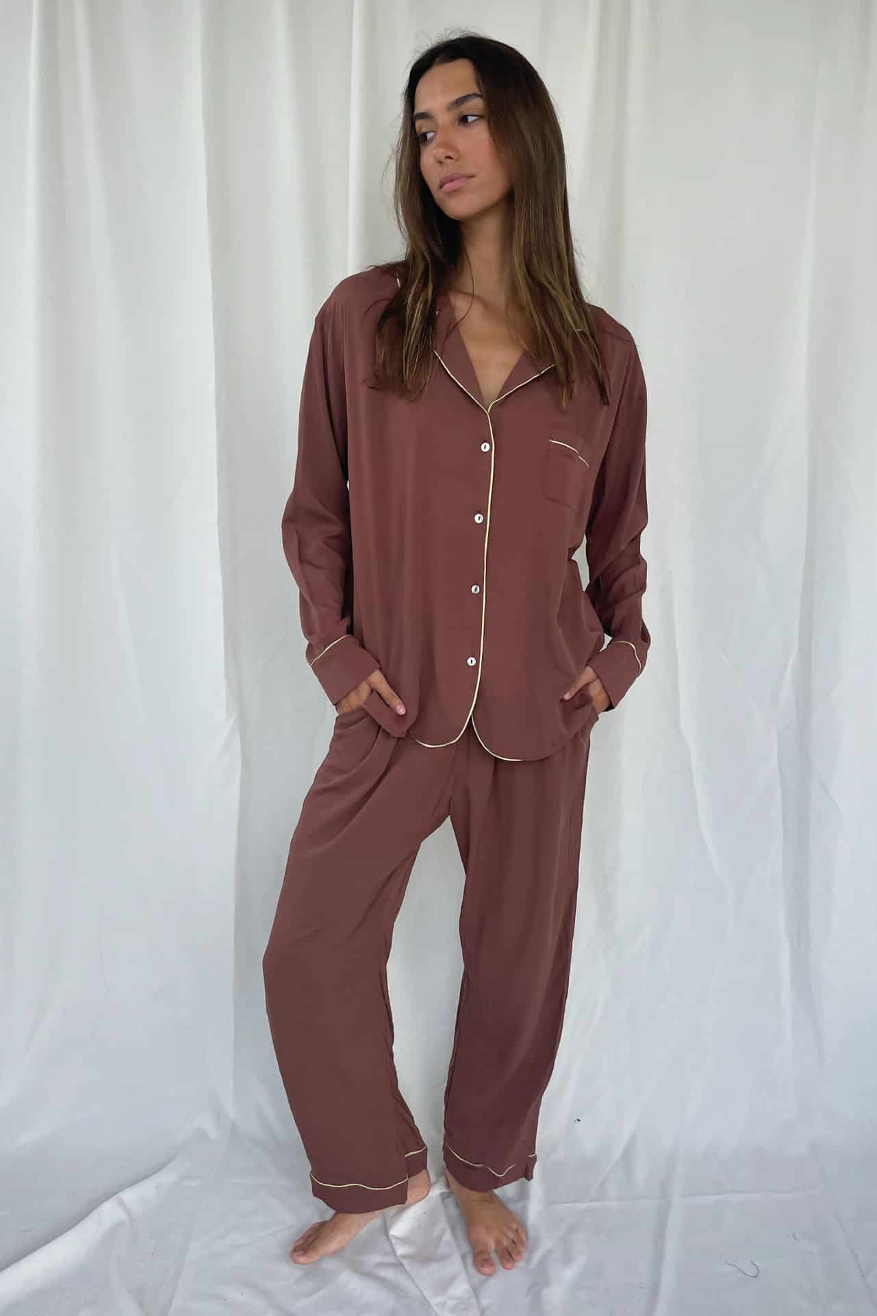 Earth Brown Pijama Shirt - miniatura 1