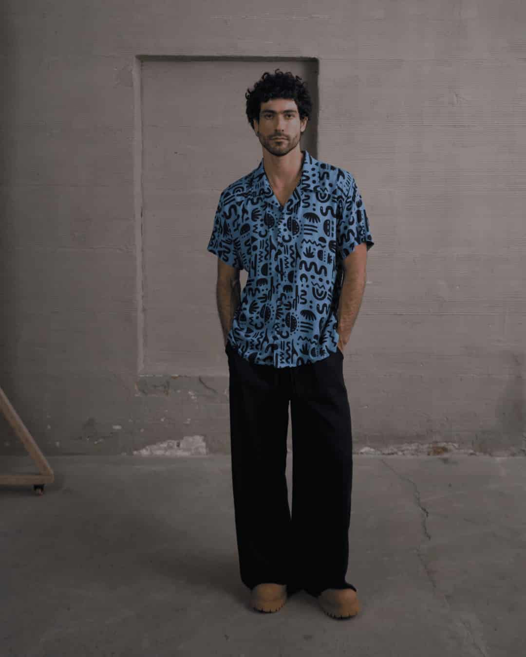 Camisa 3/4 onda azul - miniatura 5