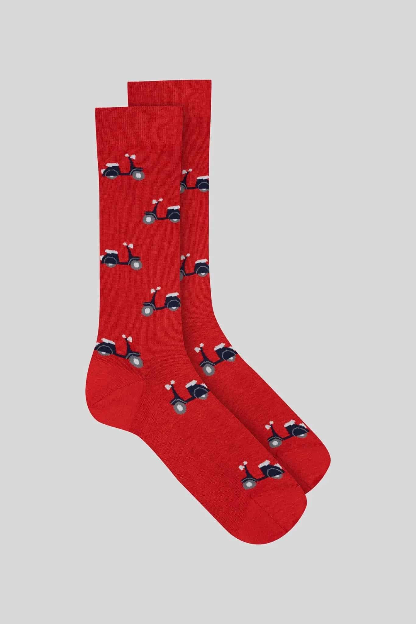 men's vespa sock rojo - miniatura 4