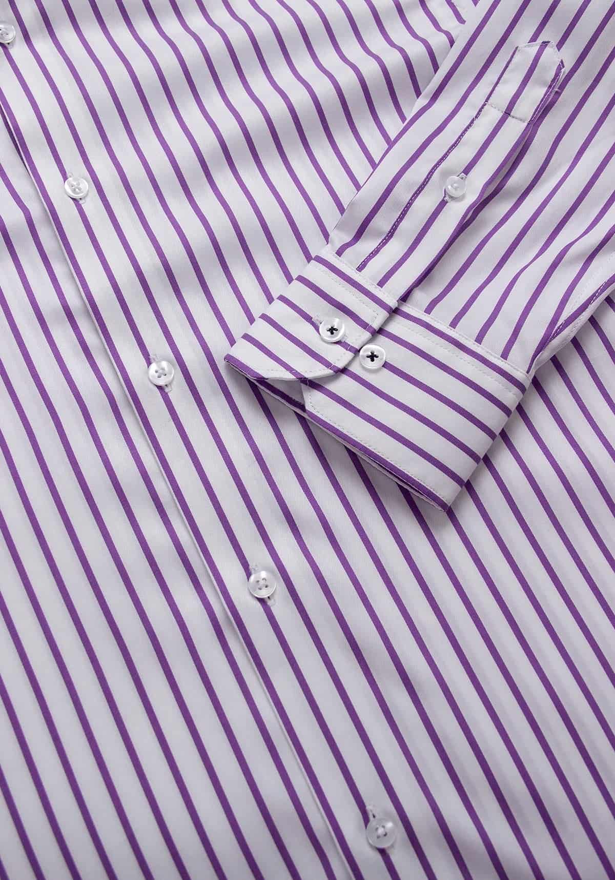 Camisa Sarga Raya Algodón Lila - miniatura 3
