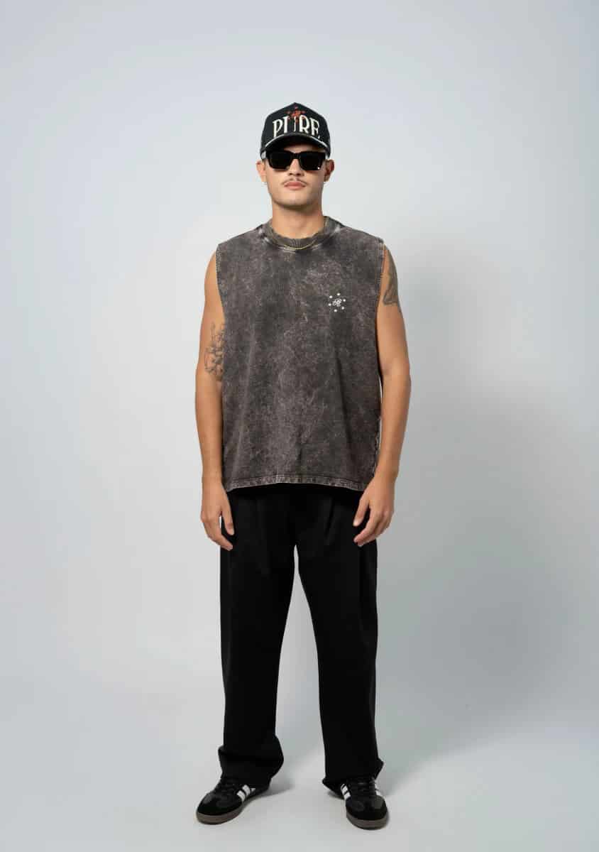 Still Hungry Washed Gray Tank Top - miniatura 7