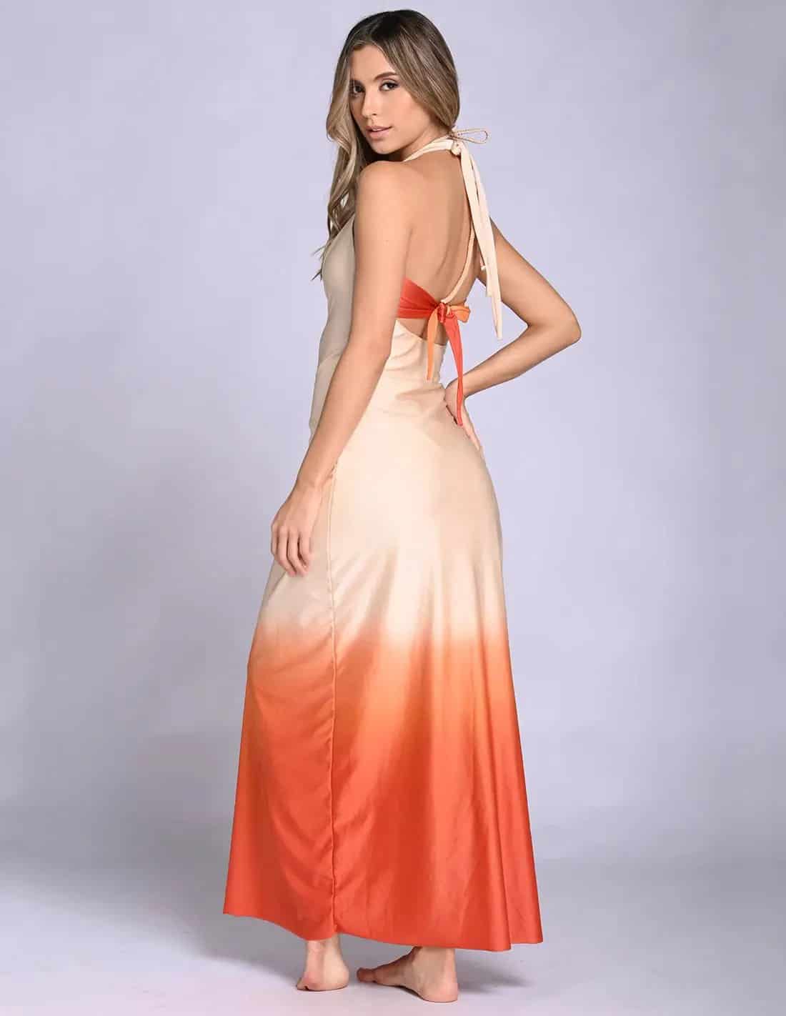 Vestido Satori Sand + Orange + Red - miniatura 2