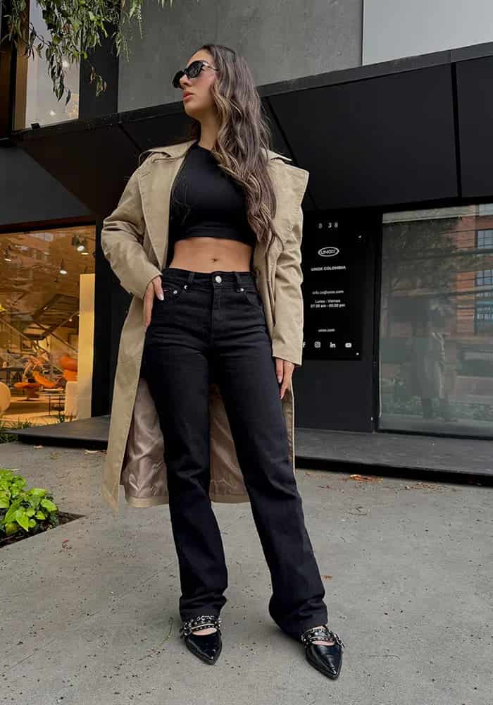 Jeans Straight Leg Negro - miniatura 1