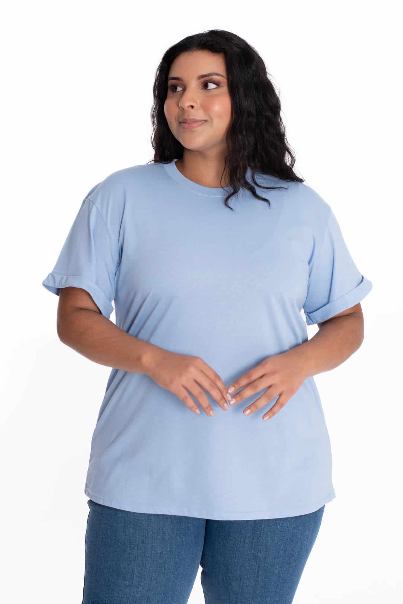 Camiseta Oversize Azul Claro - miniatura 1