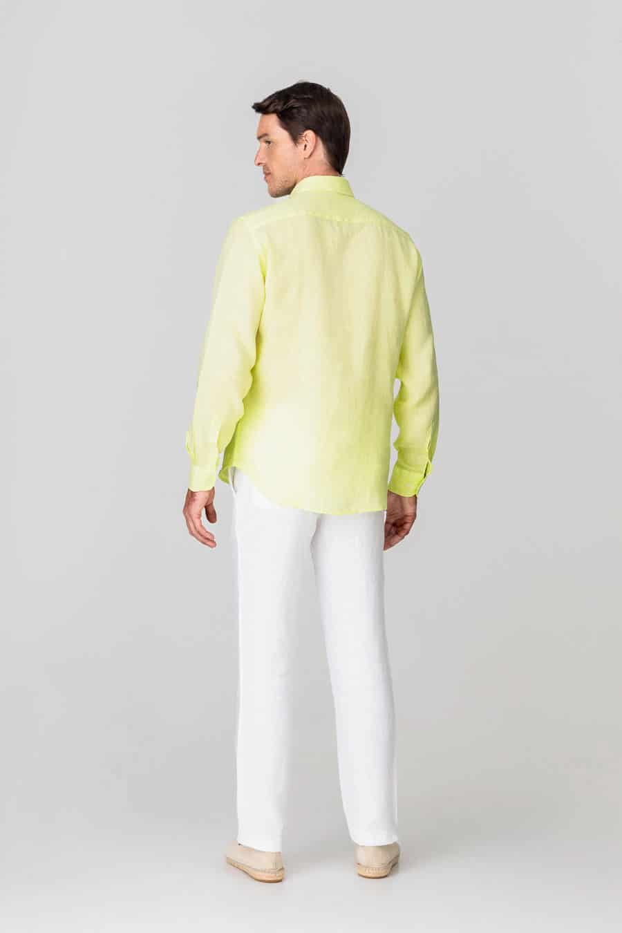 men’s linen shirt lime - miniatura 3