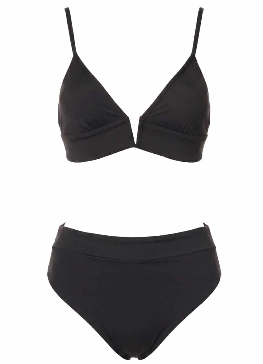 Maaji Jade Black Parade Long Line Triangle Bikini Top - miniatura 8
