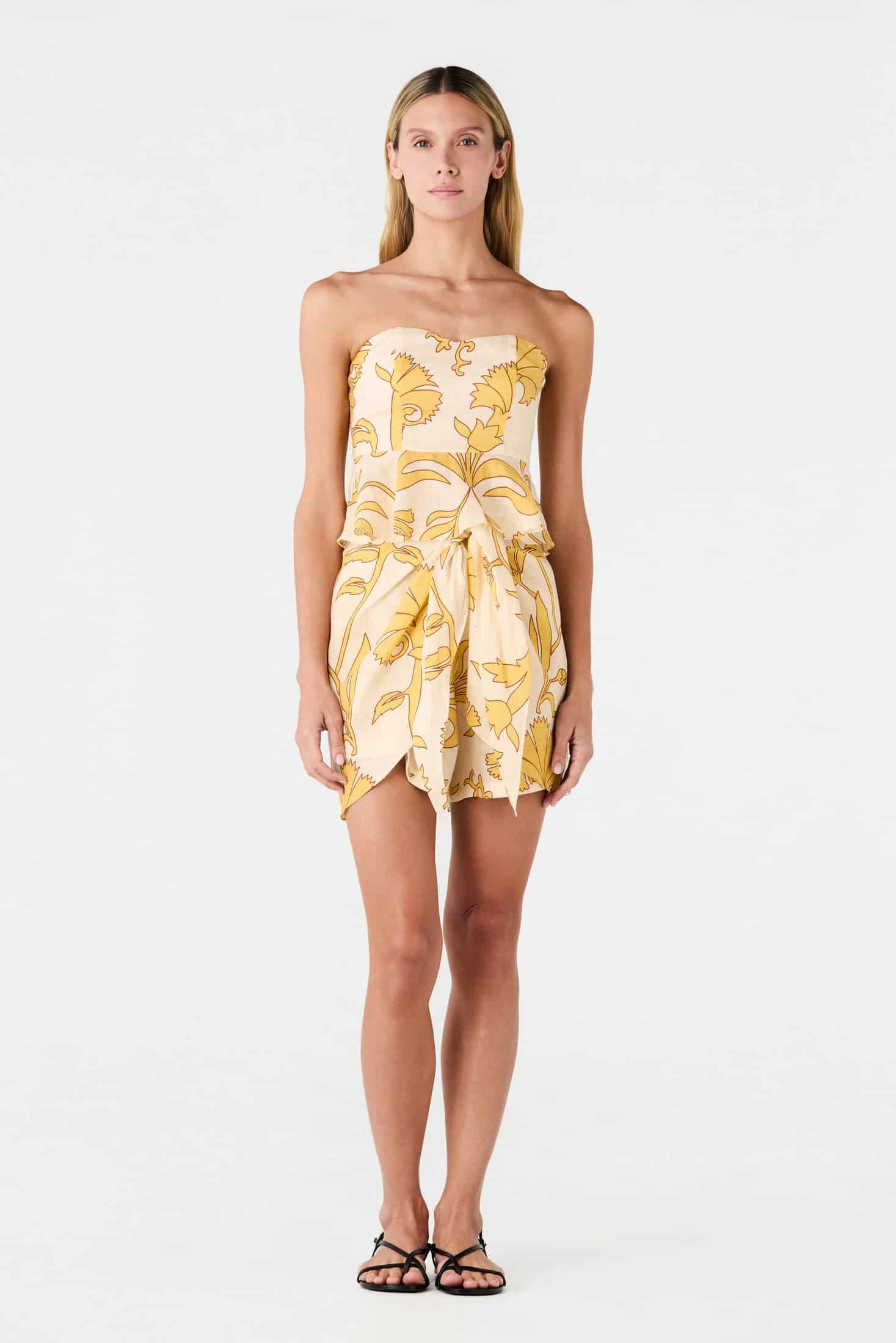 Bamboleiro Linen Short / Yellow Flowers - miniatura 2