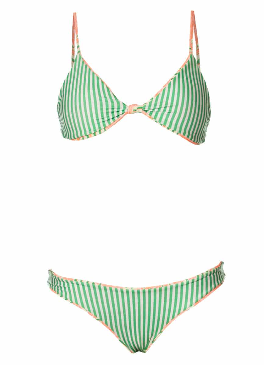 Maaji Blooming Stripes Sahara Fixed Triangle Bikini Top - miniatura 7