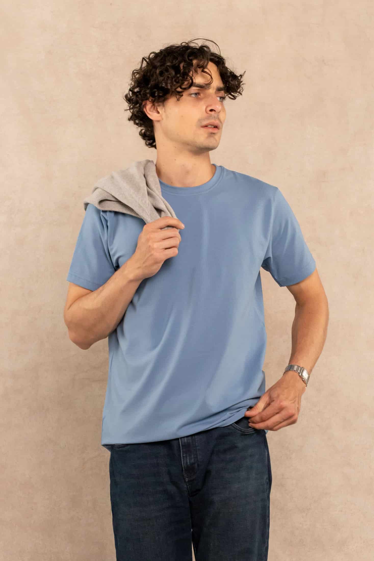 Camiseta Antimanchas Azul Chino - Talla Regular - miniatura 1