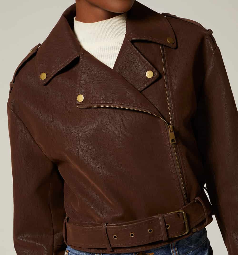 Chaqueta biker con cinturon - miniatura 11