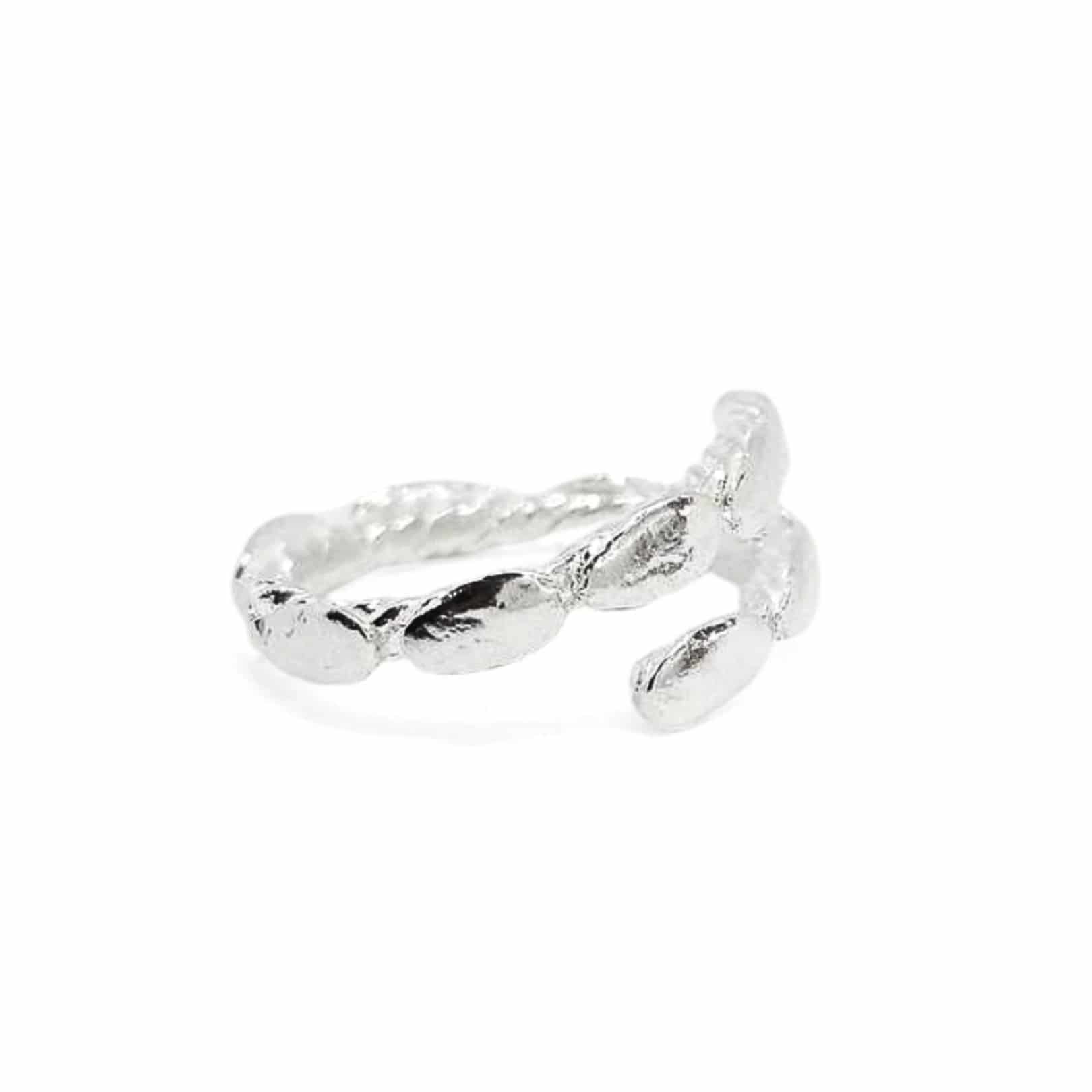 Anillo adaptable pétalos mini  en plata brillante - miniatura 1