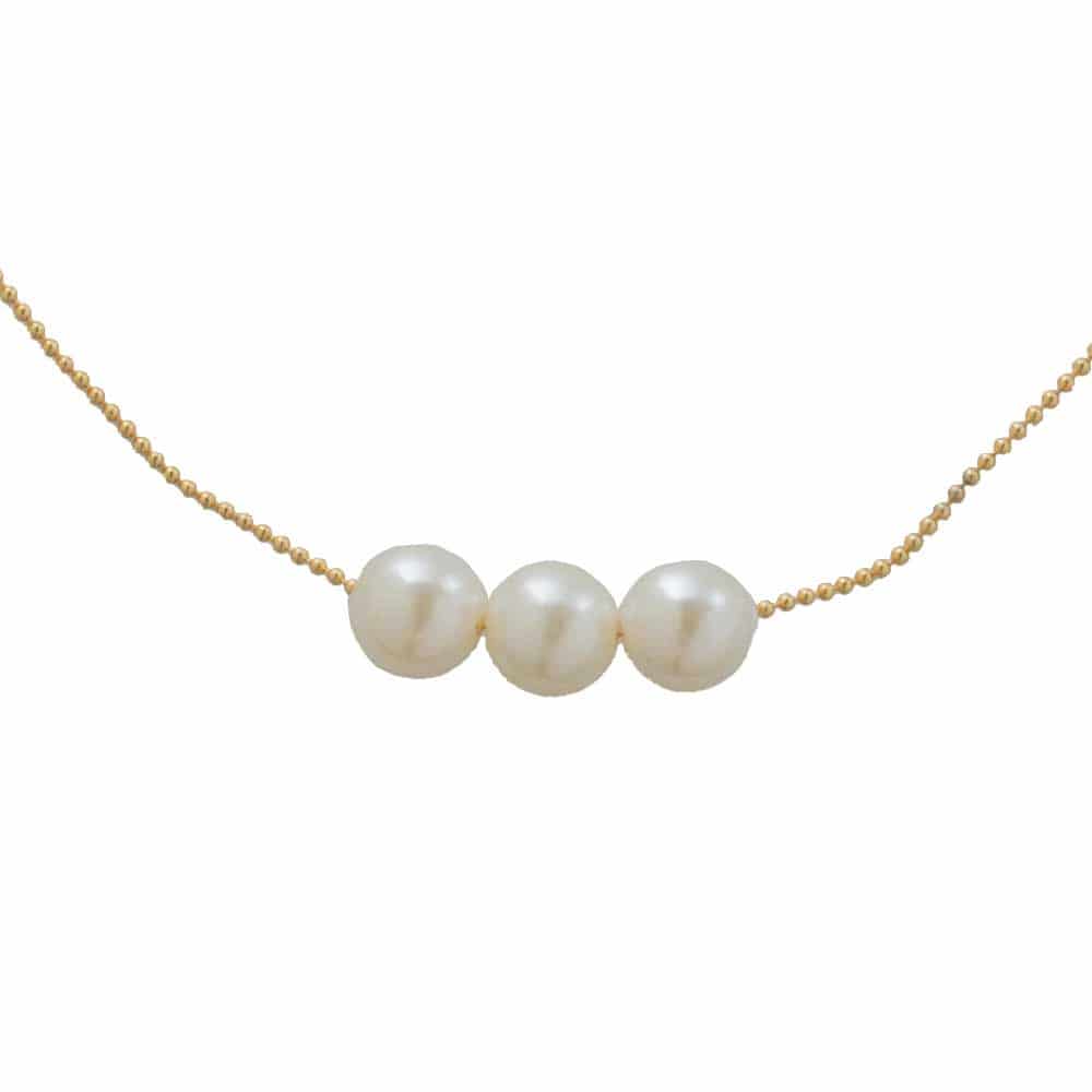 Collar Cadena Tres Perlas - miniatura 1