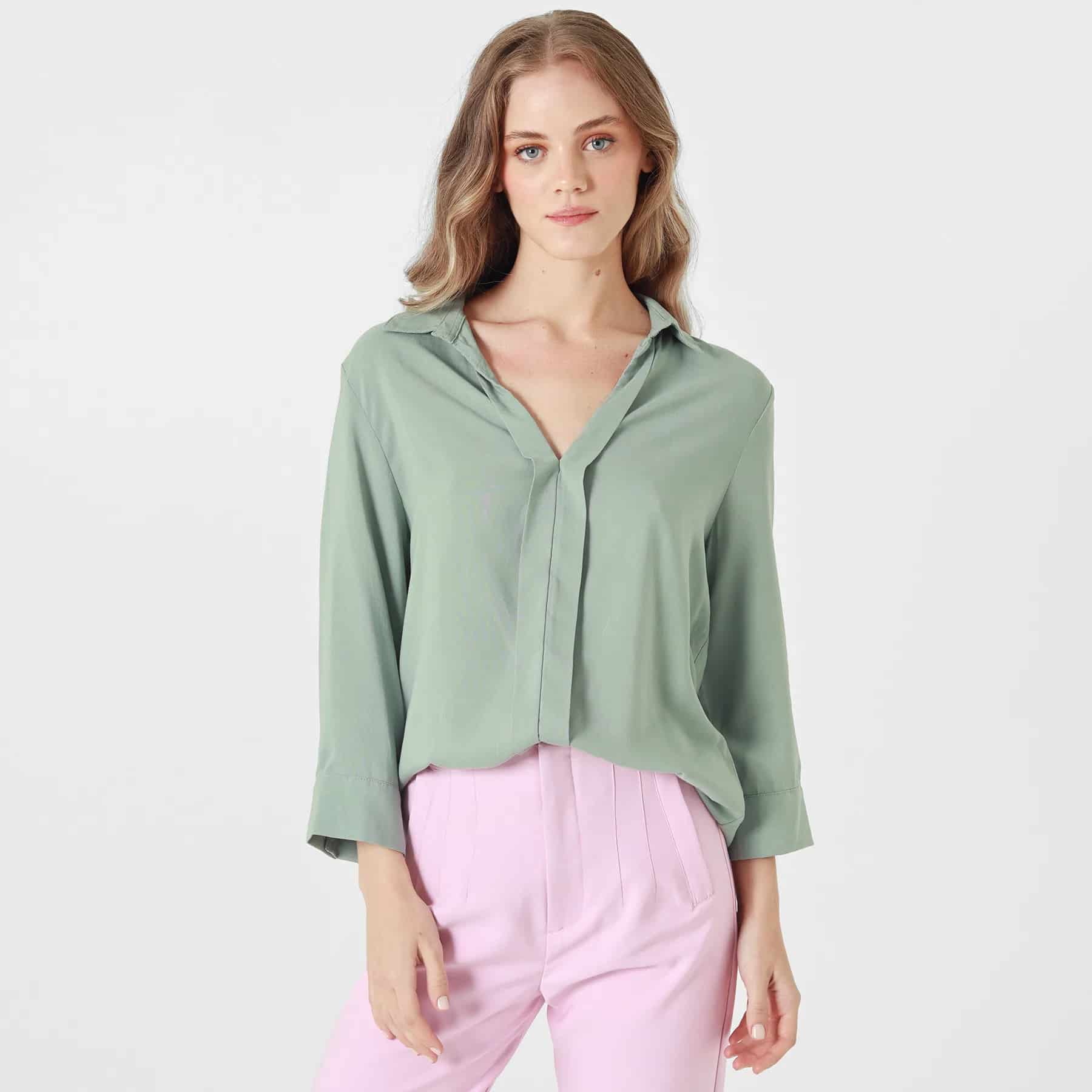 Blusa Cuello V Manga Larga - miniatura 3