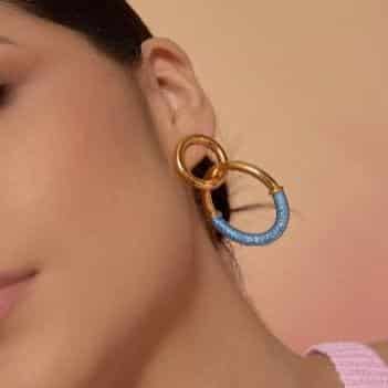 Aretes Arco Iris Doble Aro - miniatura 3