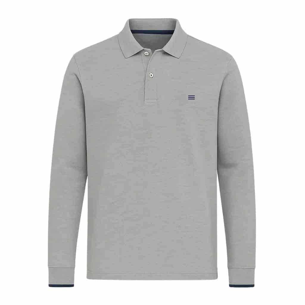Polo Long Sleeves - Gris blu - miniatura 2