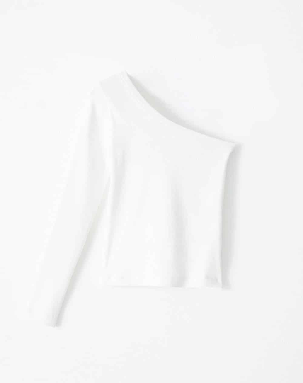 Camibuzo un solo hombro slim blanco mujer - miniatura 5