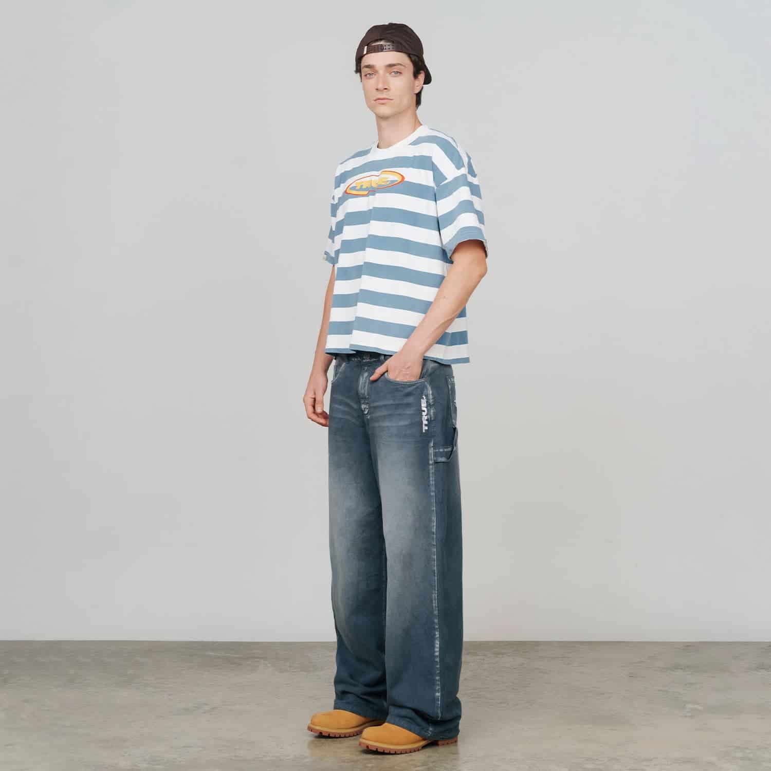 Racing Stripes Boxy Tee - Blue - miniatura 5