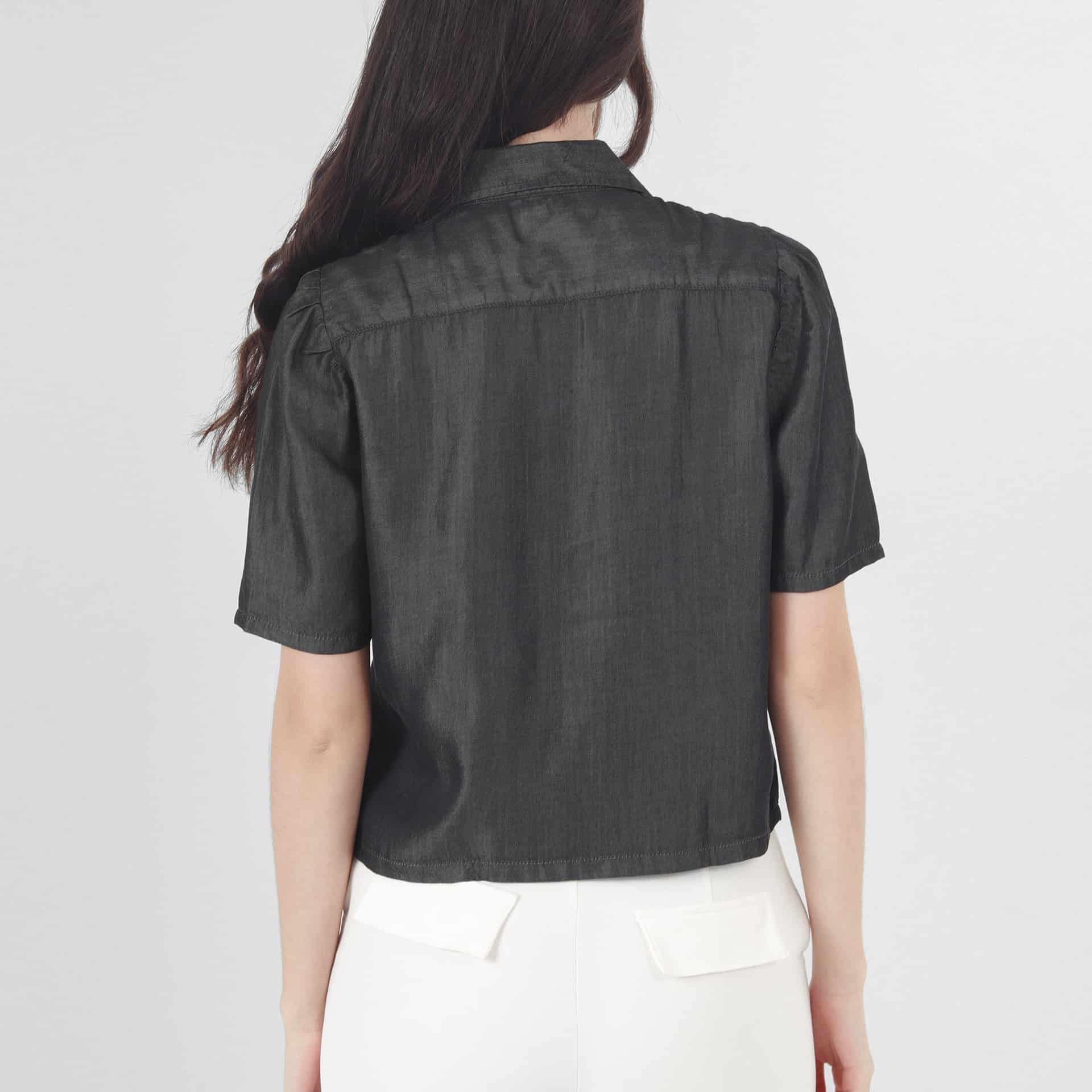 Blusa Cuello Camisero Manga Corta - miniatura 4