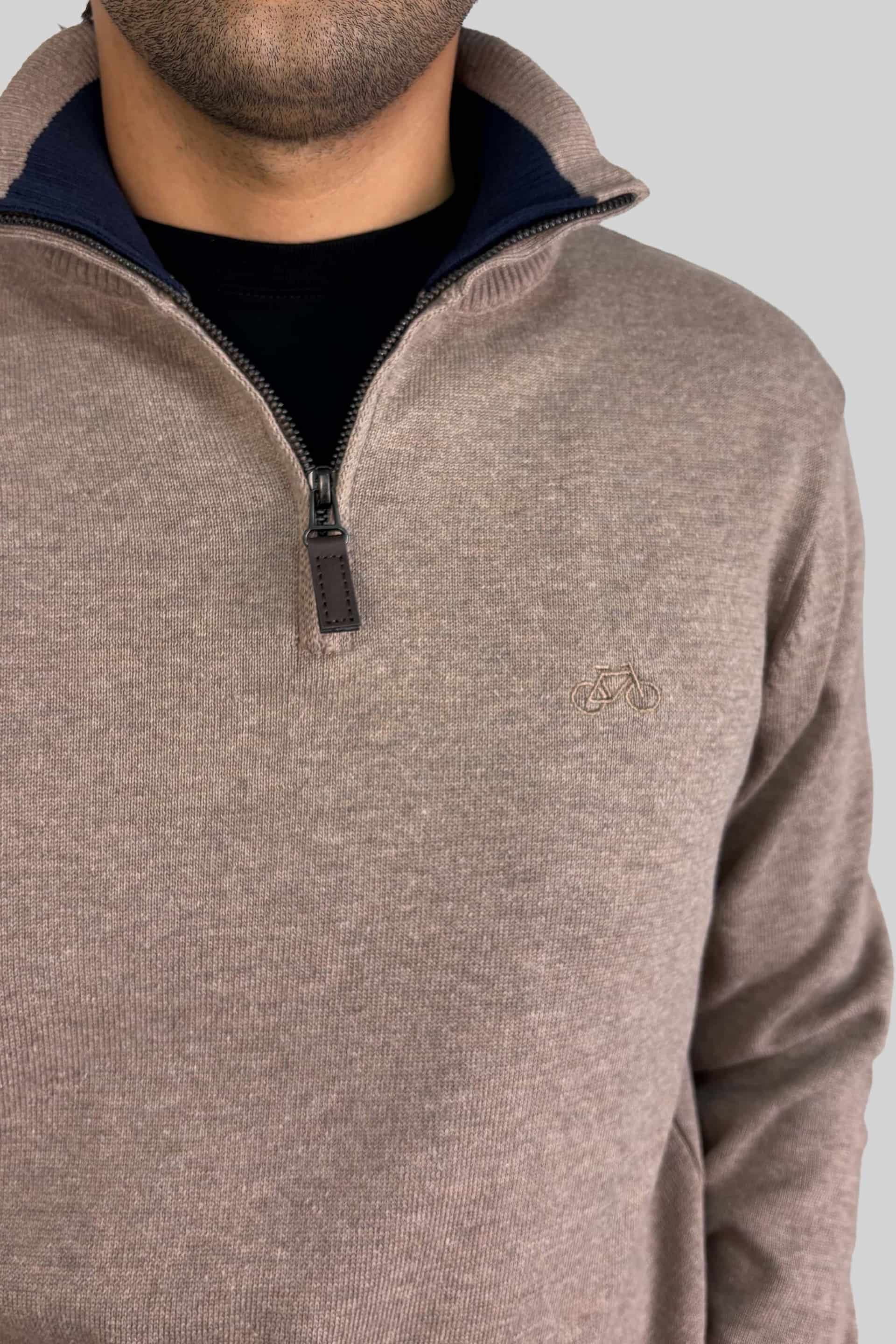 SACO HALF ZIP BEIGE - miniatura 2