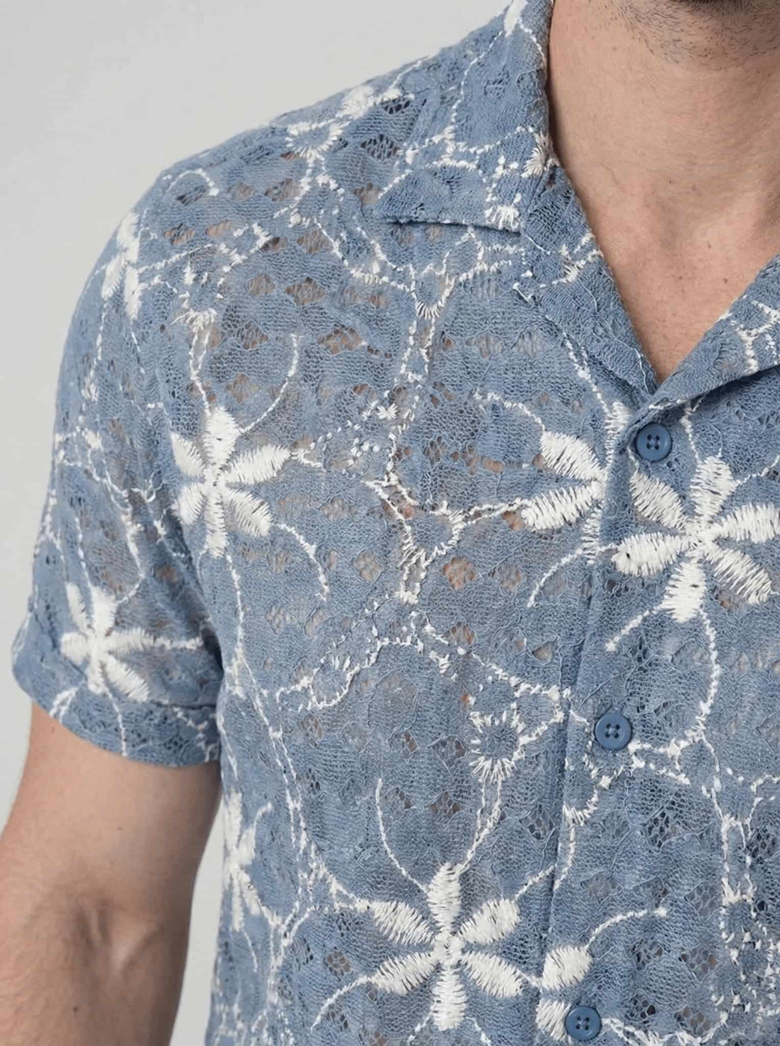 Camisa manga corta en Ojalillo para hombre Jon Sonen 027225018 - miniatura 3