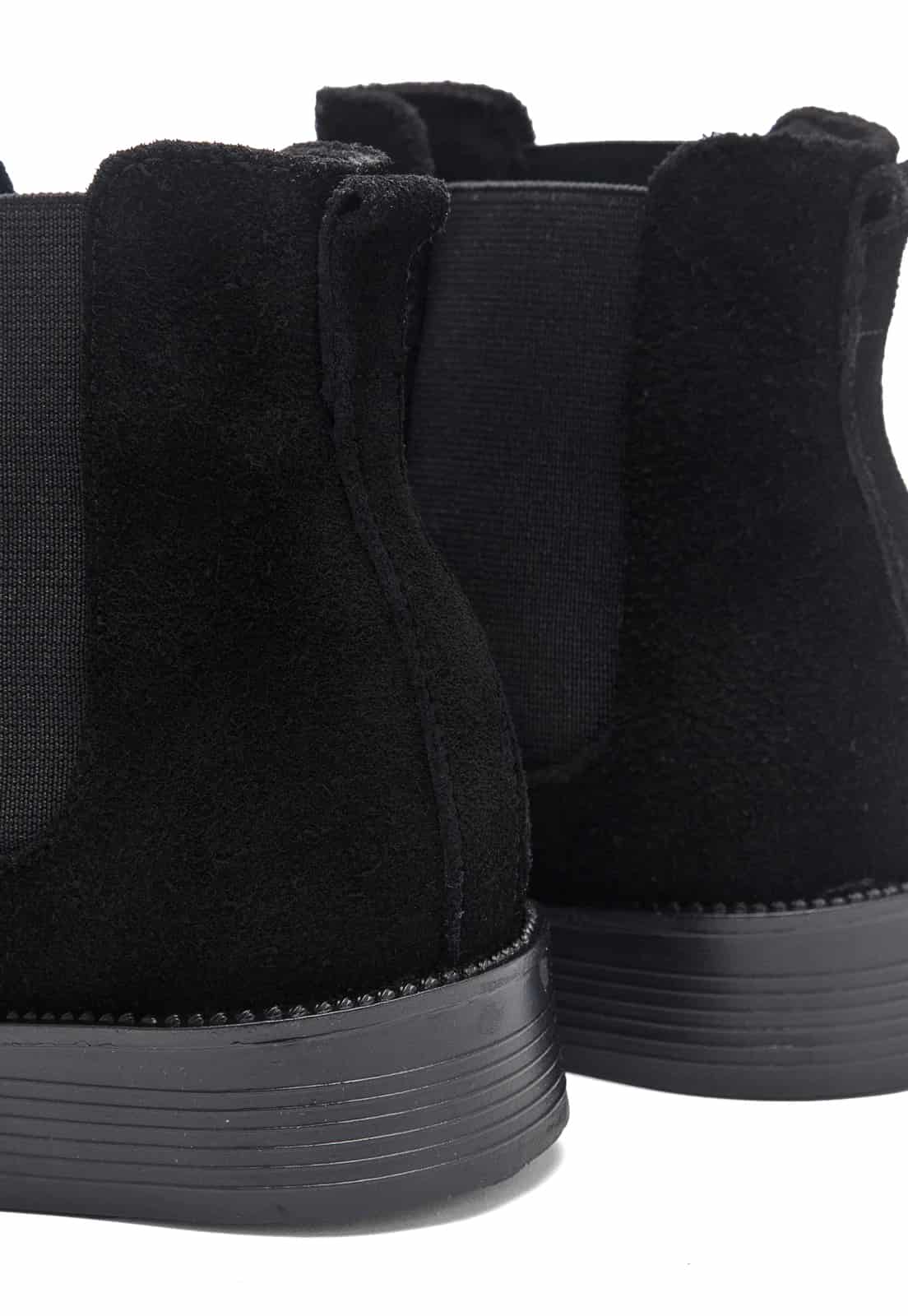Botines chelsea negros en gamuza. - miniatura 7