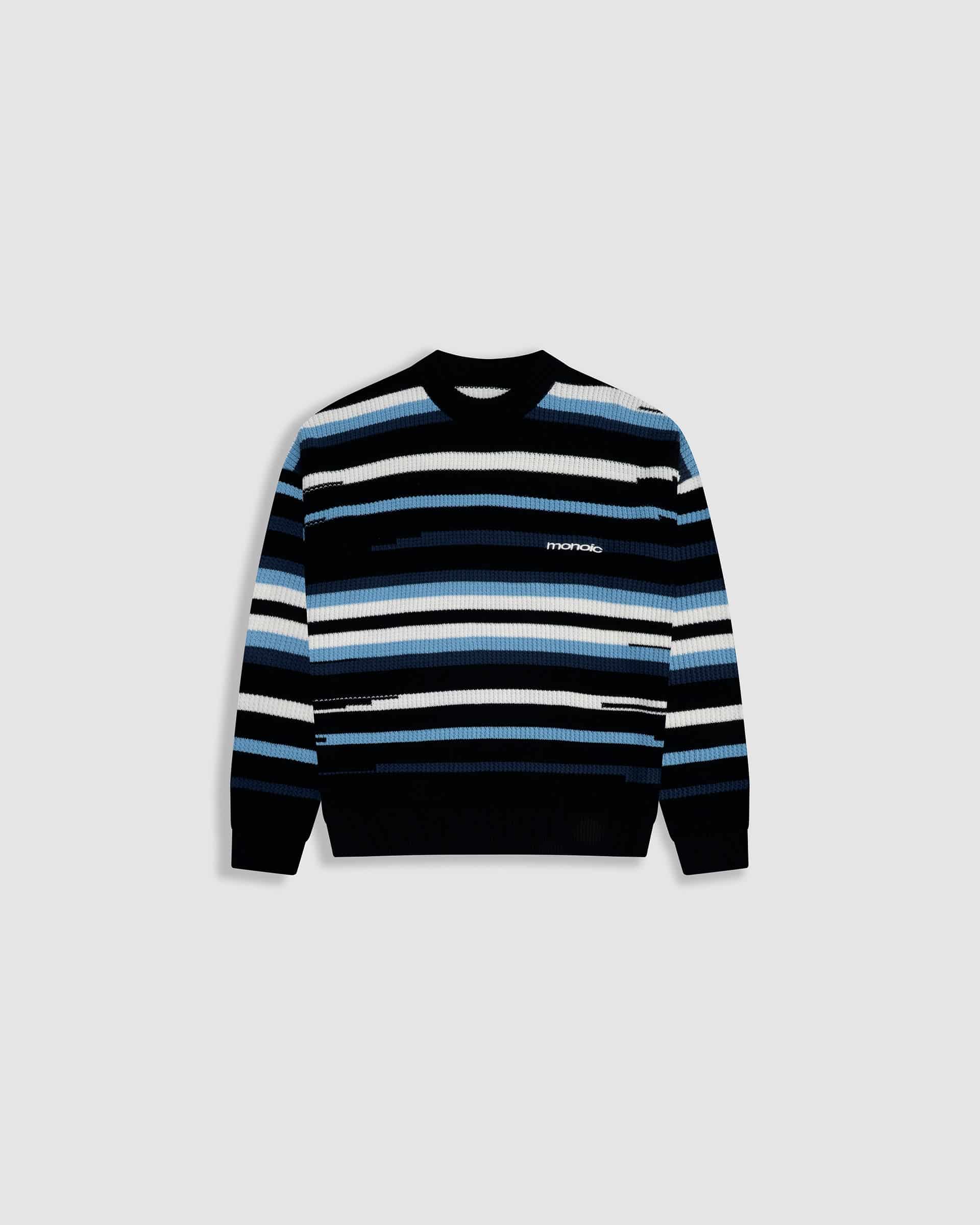 Striped Knitwear Sweater – Azul, Crema y Negro - miniatura 1