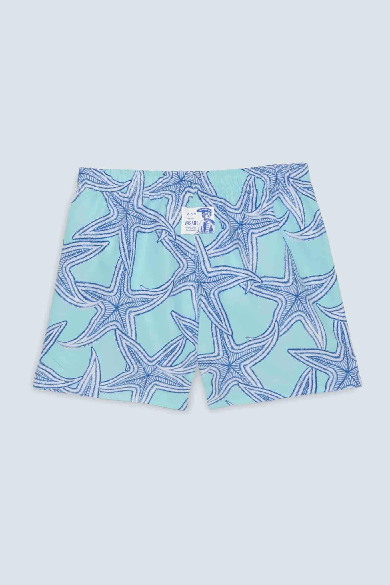 Men's star turquoise swim trunk - miniatura 4