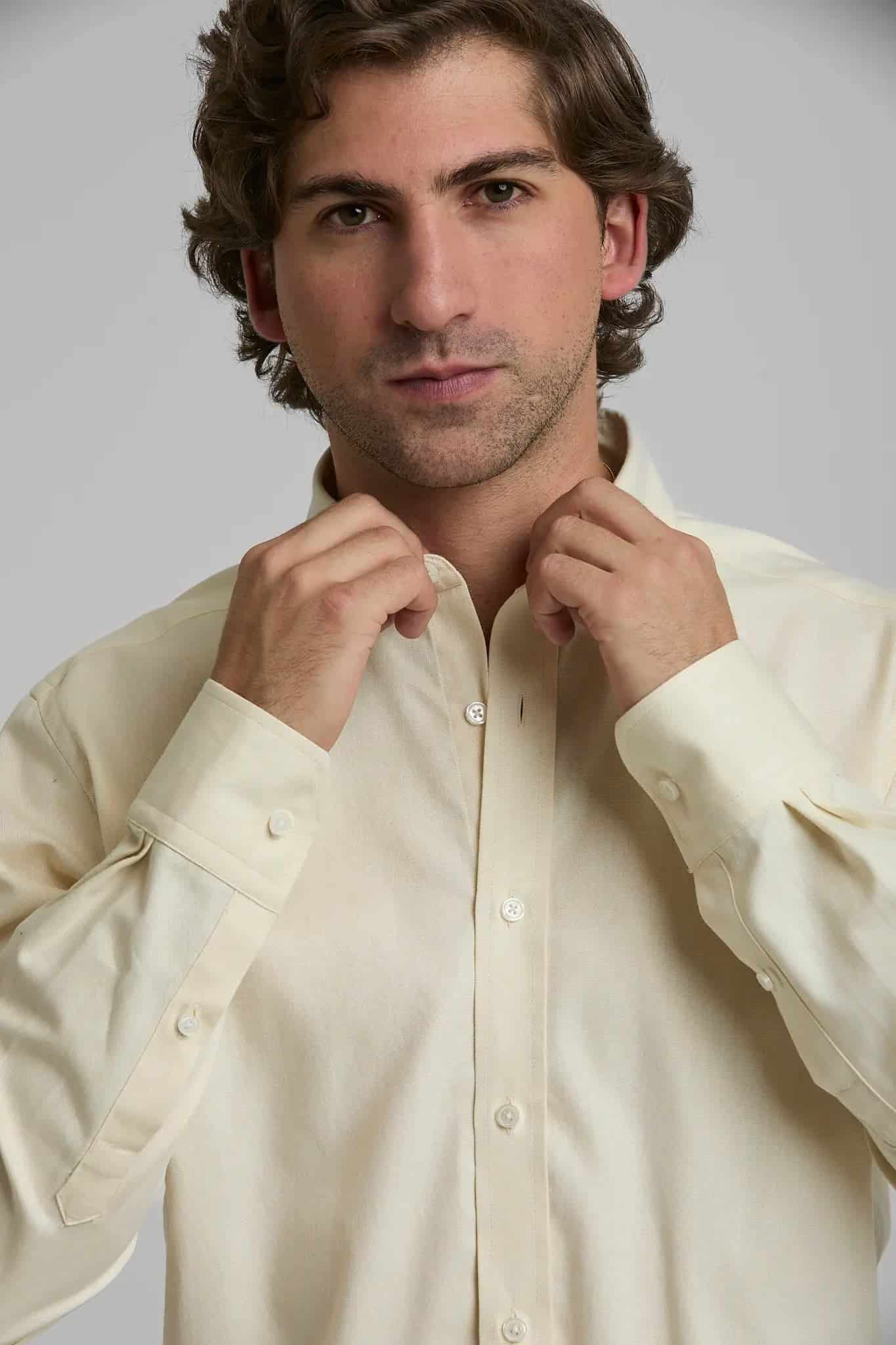 Camisa Hombre Oxford Amarilla - miniatura 7