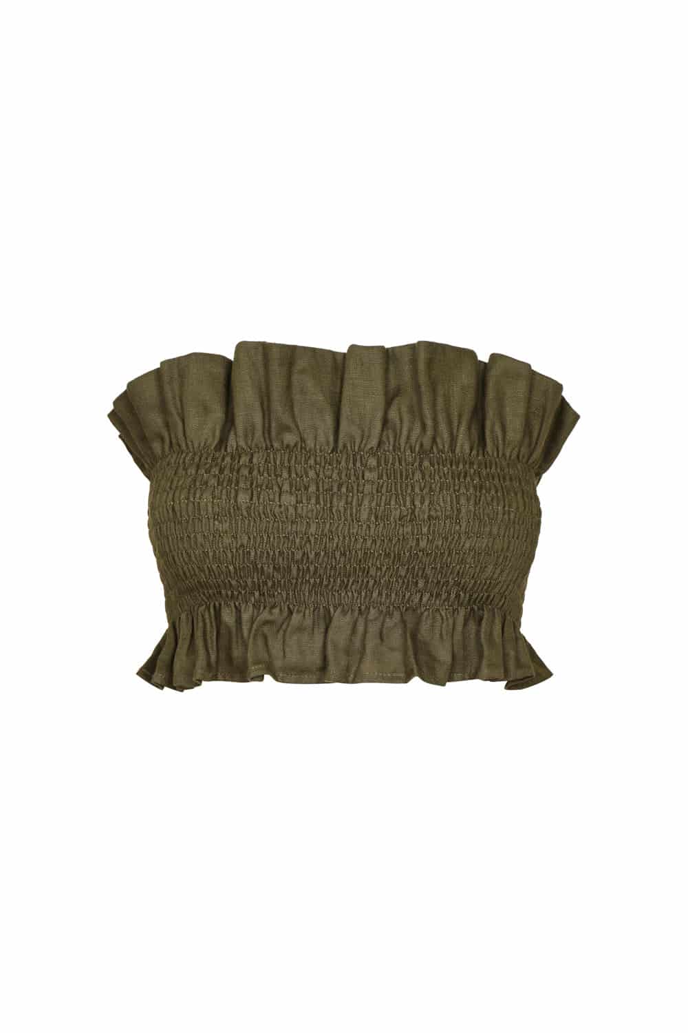 Crop top caracola verde oliva - miniatura 2