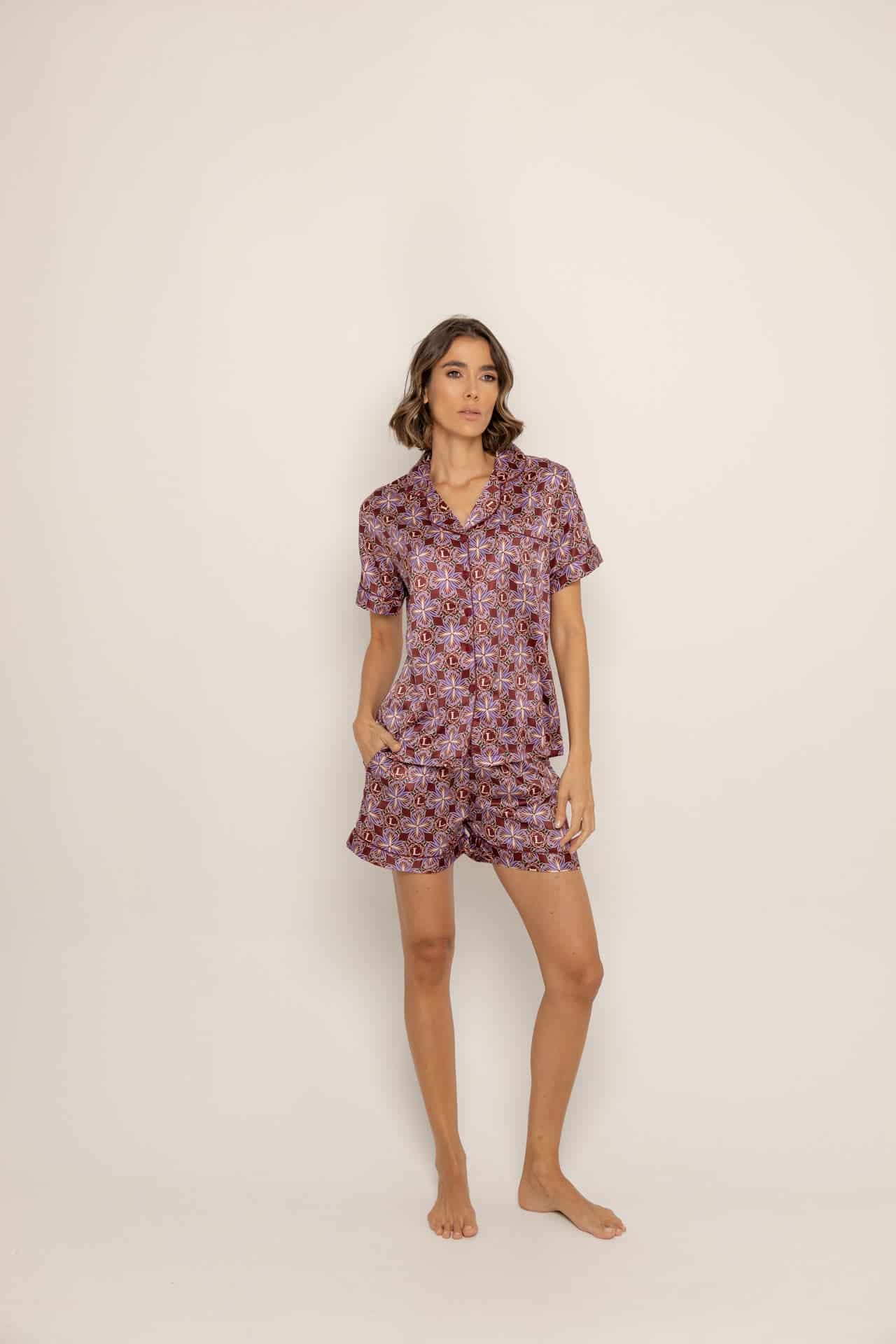 Conjunto short bohemio vinotinto - miniatura 2