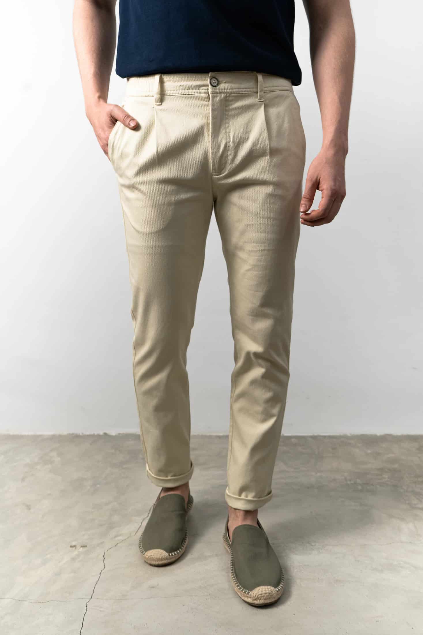 Pantalón Chino Pique Crema - miniatura 1