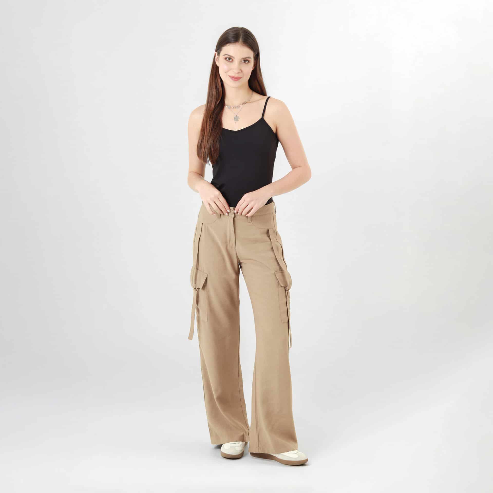 Pantalon Tipo Cargo Tiro Alto Bota Recta - miniatura 1
