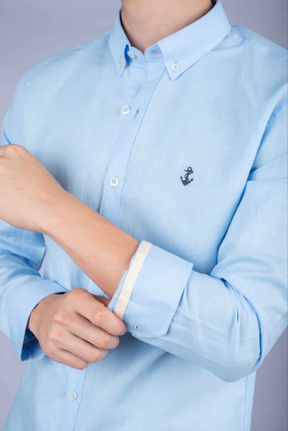 Camisa Lino Azul Cielo - miniatura 2