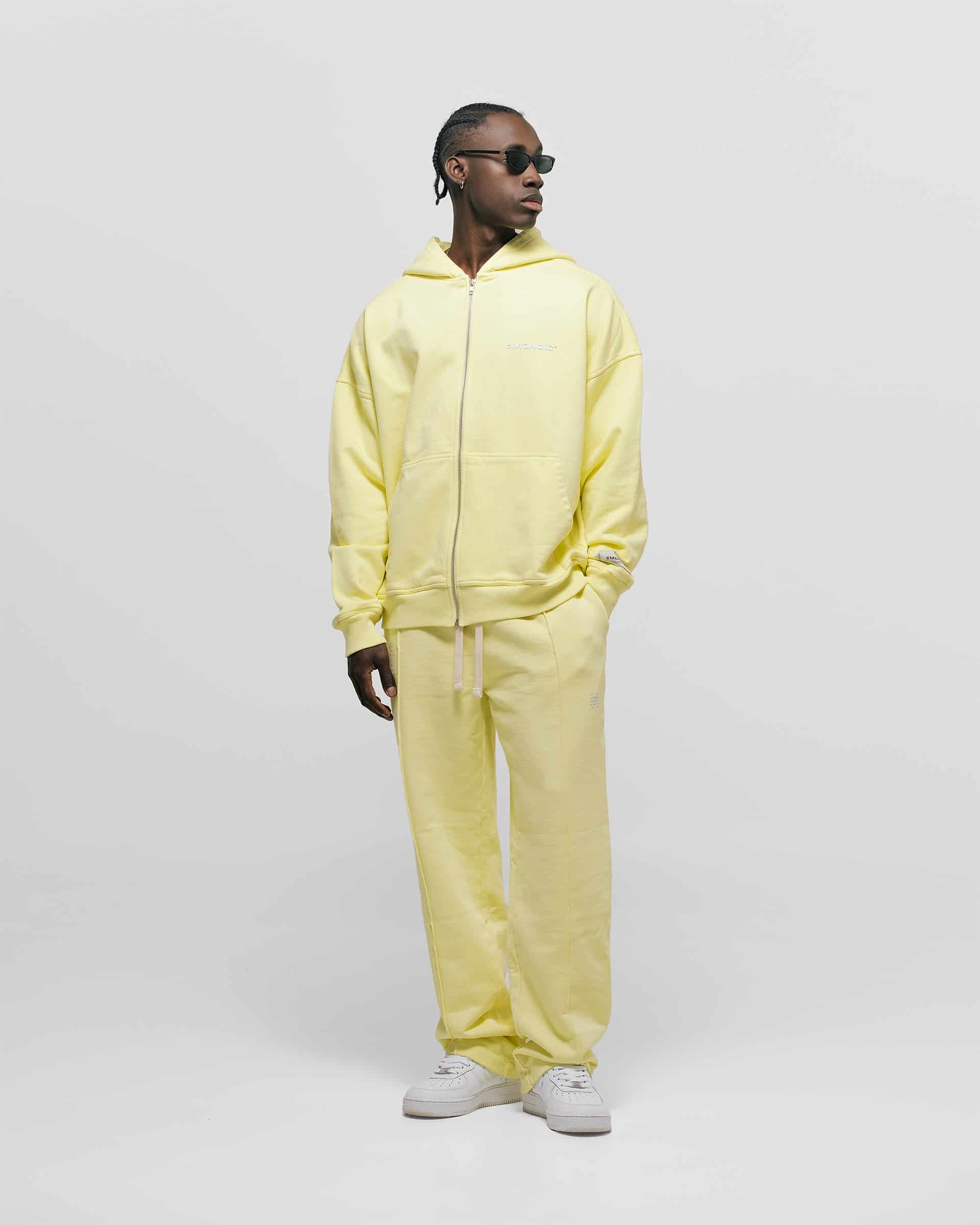 Zip Hoodie Oversized Básico V3 - Amarillo Pastel - miniatura 4